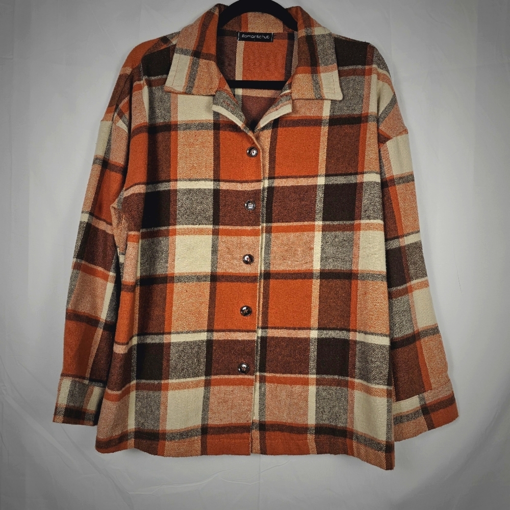 ROMANTIC HUT WOMEN'S PLAID SHACKET.